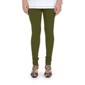 Women's Cotton Churidar Leggings (Free Size) - Olive