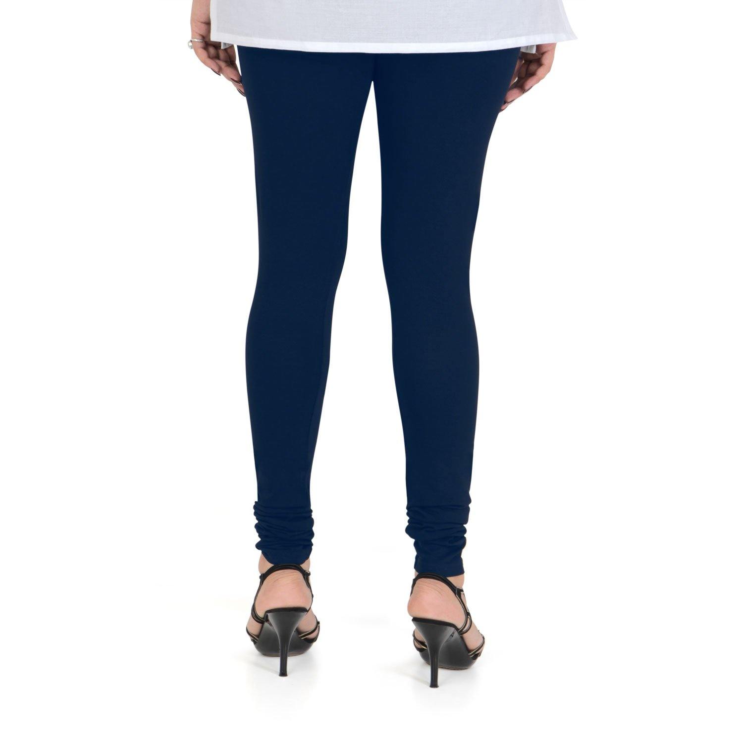 Vami Women's Cotton Stretchable Churidar Legging - Navy - Bonjour Group