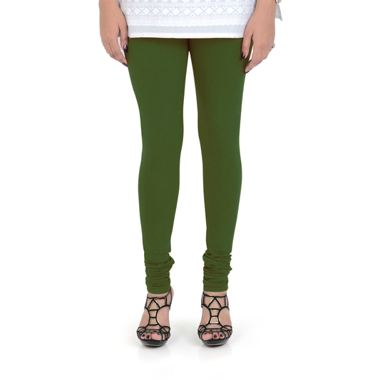 Vami Women's Cotton Stretchable Churidar Legging - Perry Green - Bonjour Group
