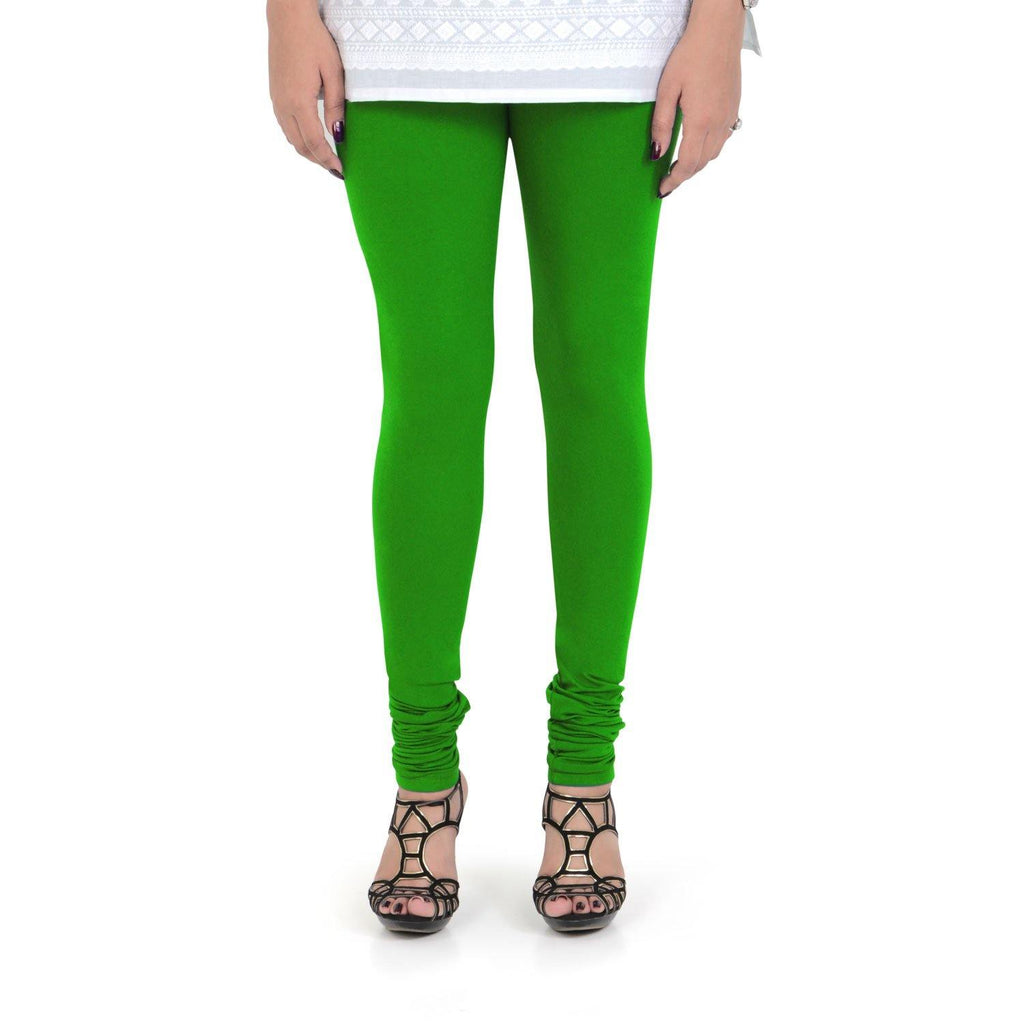 Vami Women's Cotton Stretchable Churidar Legging - Parsley Green - Bonjour Group