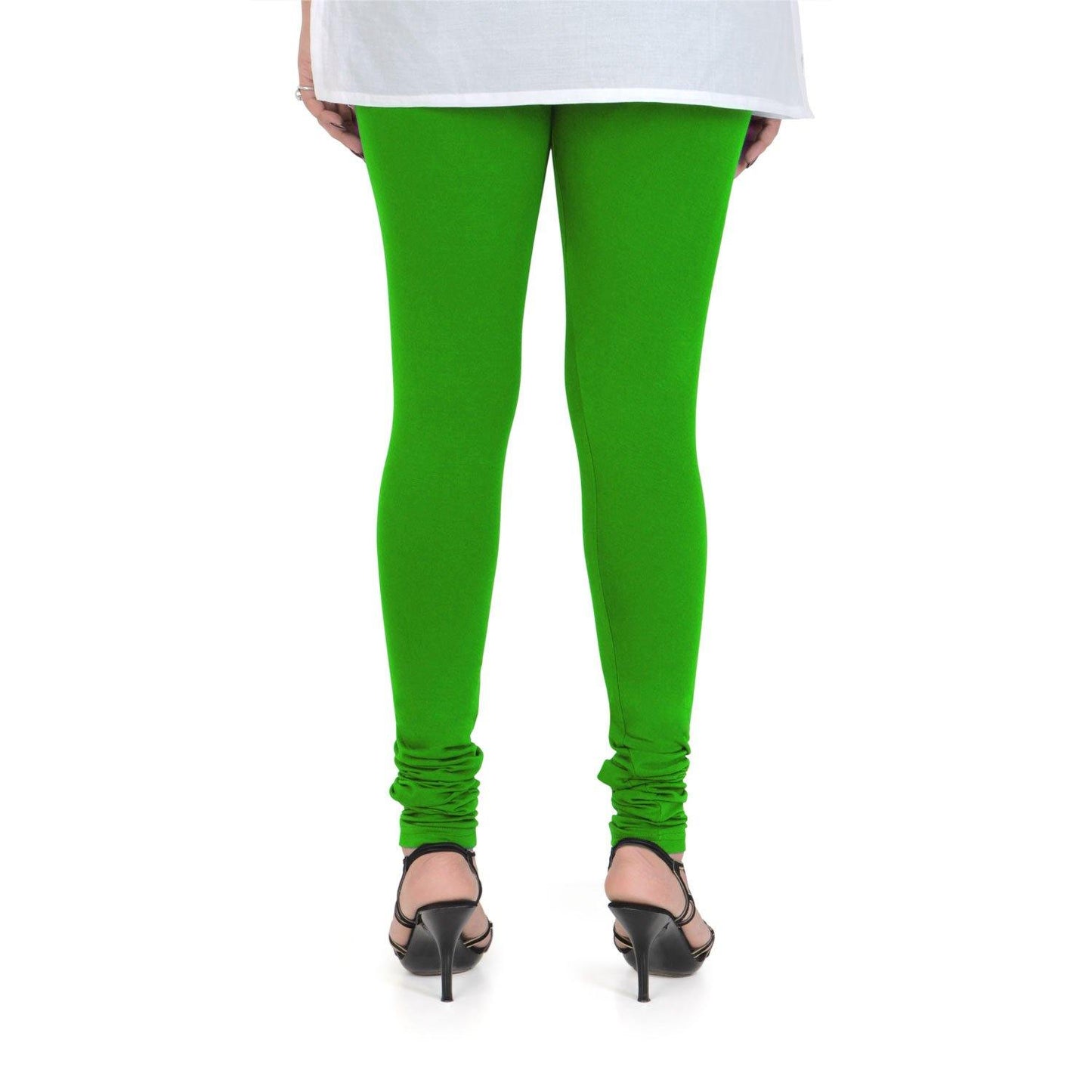 Vami Women's Cotton Stretchable Churidar Legging - Parsley Green - Bonjour Group