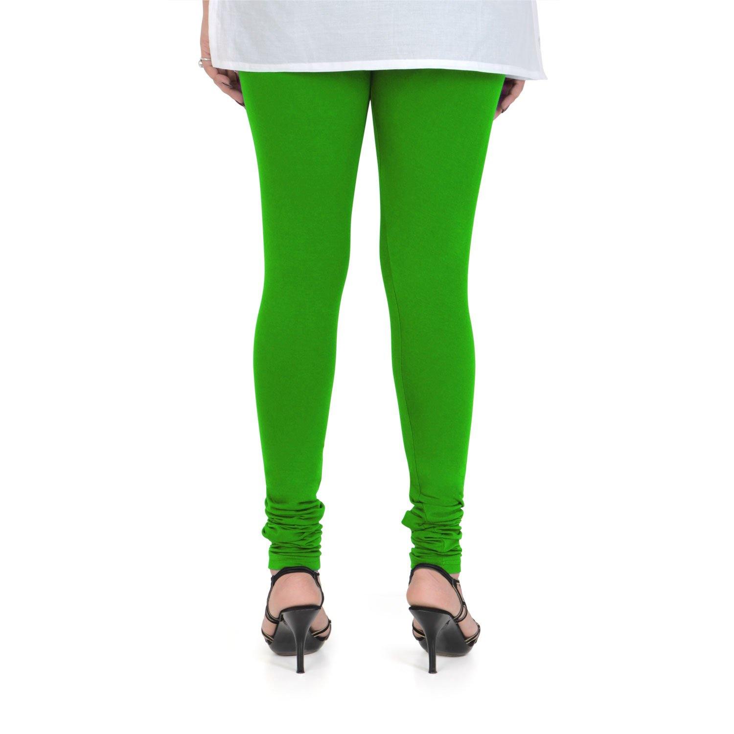 Vami Women's Cotton Stretchable Churidar Legging - Parsley Green - Bonjour Group