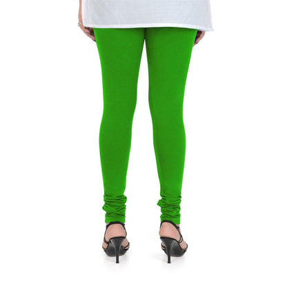 Vami Women's Cotton Stretchable Churidar Legging - Parsley Green - Bonjour Group