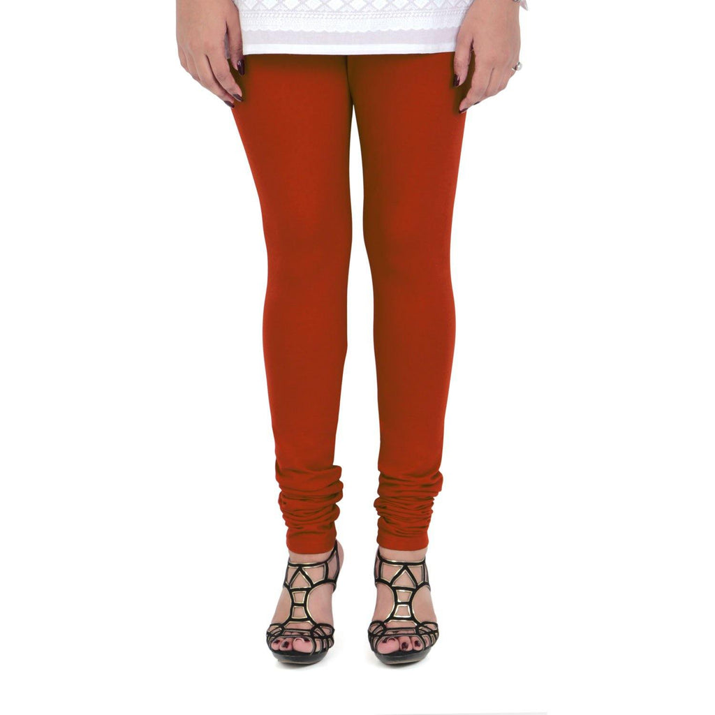 Vami Women's Cotton Stretchable Churidar Legging - Scarlet Red - Bonjour Group