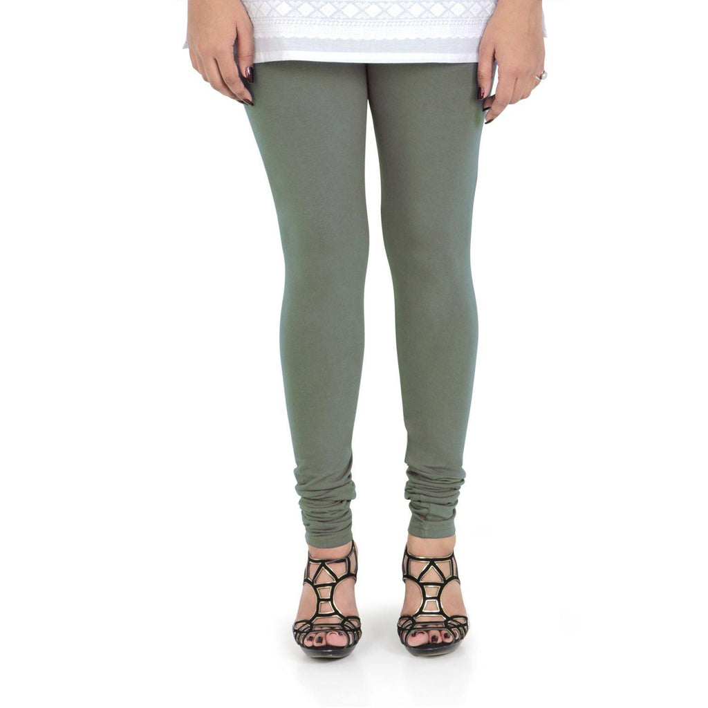 Vami Women's Cotton Stretchable Churidar Legging - Dark Forest - Bonjour Group