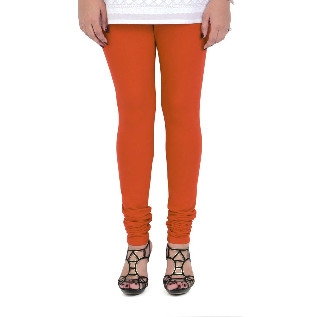 Vami Women's Cotton Stretchable Churidar Legging - Flame - Bonjour Group