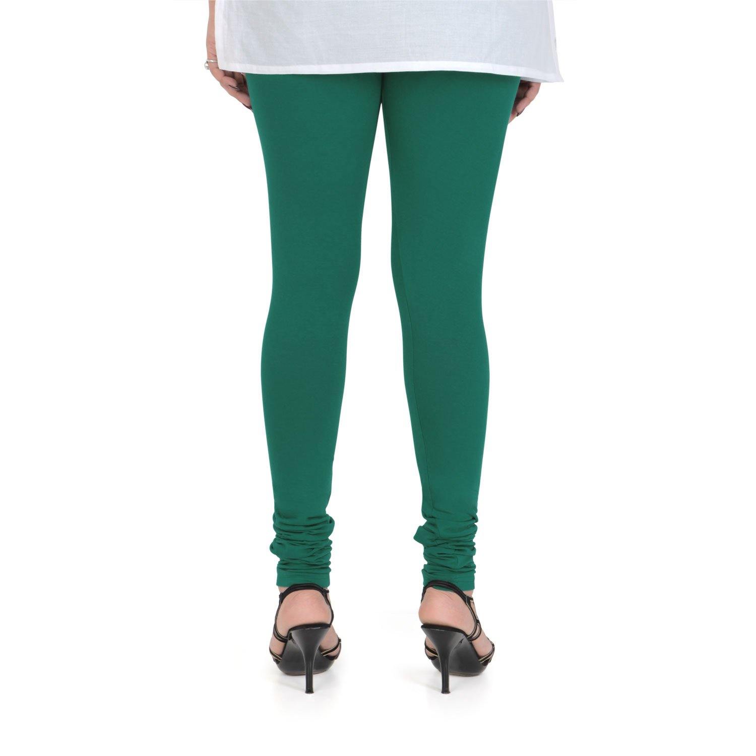 Vami Women's Cotton Stretchable Churidar Legging - Mountain Green - Bonjour Group