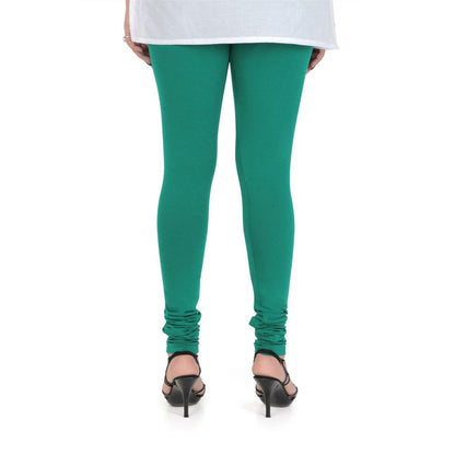Vami Women's Cotton Stretchable Churidar Legging - Spectra Green - Bonjour Group
