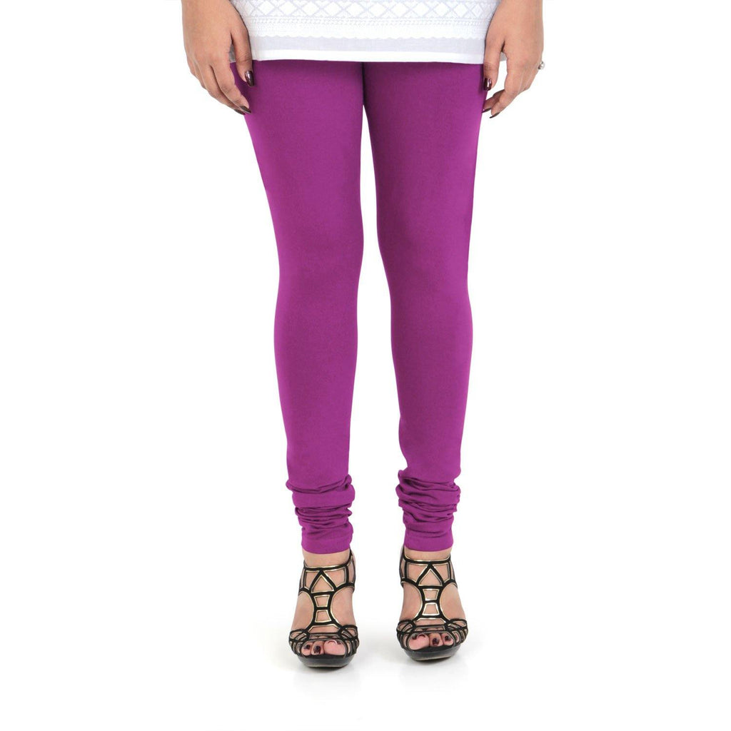 Vami Women's Cotton Stretchable Churidar Legging - Mauve - Bonjour Group