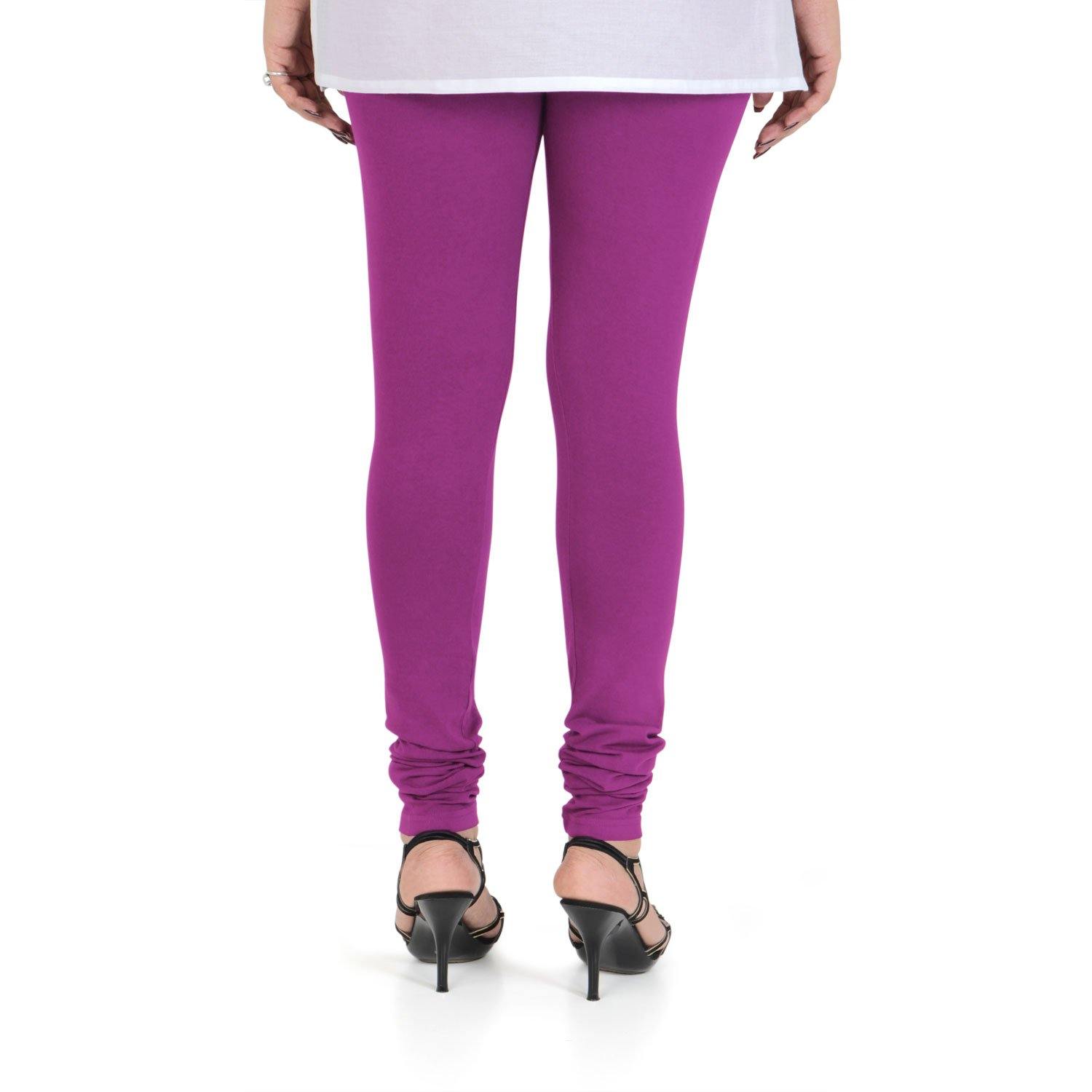 Vami Women's Cotton Stretchable Churidar Legging - Mauve - Bonjour Group