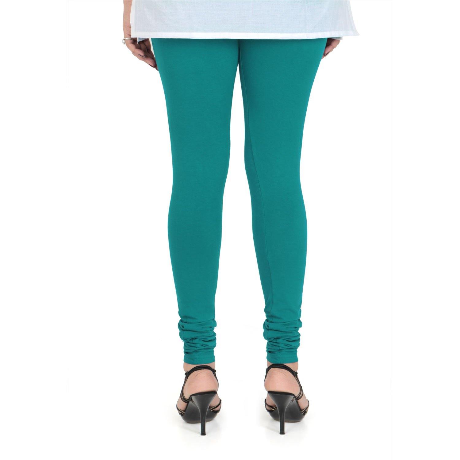 Vami Women's Cotton Stretchable Churidar Legging - Water Green - Bonjour Group