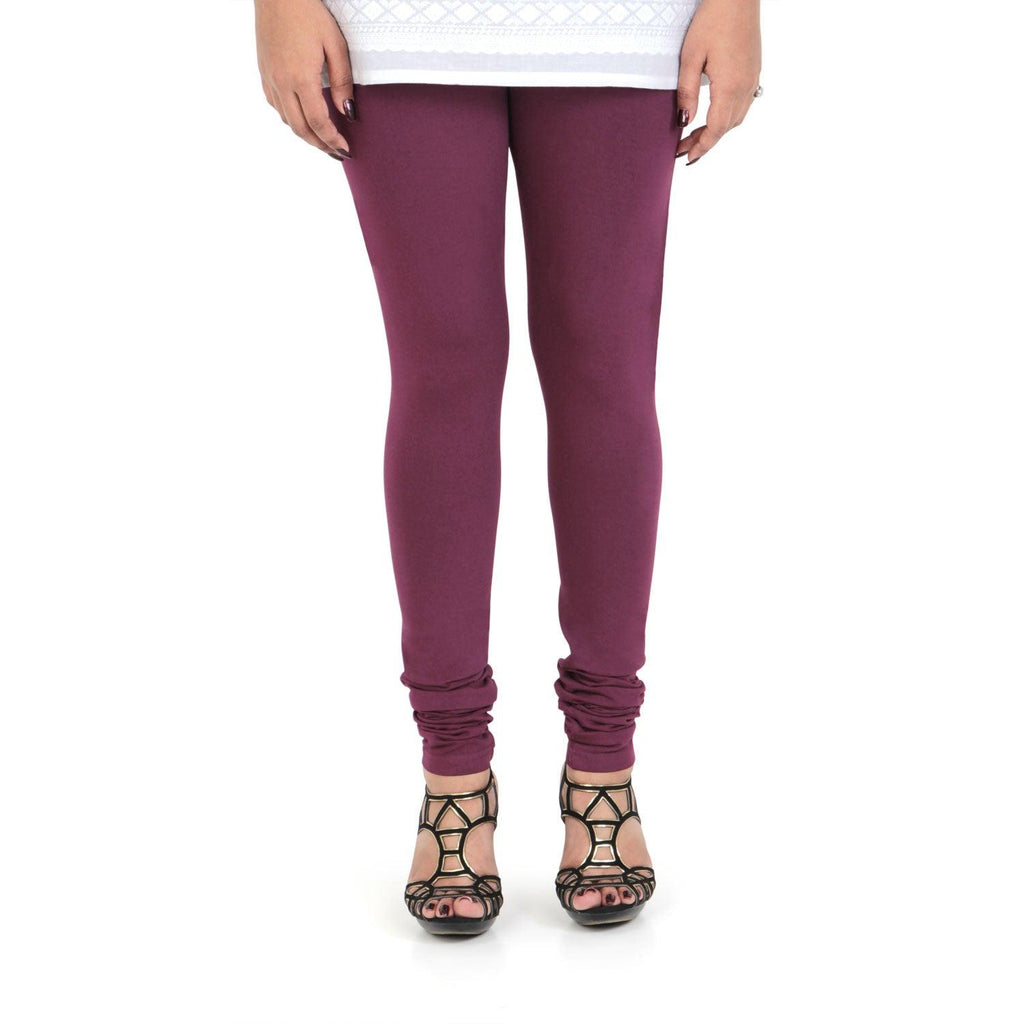 Women's Ultra Soft 4 Way Stretchable Plain Churidar Cotton Leggings - Rose Bud