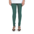 Women's Cotton Churidar Leggings (Free Size) - Forest Green