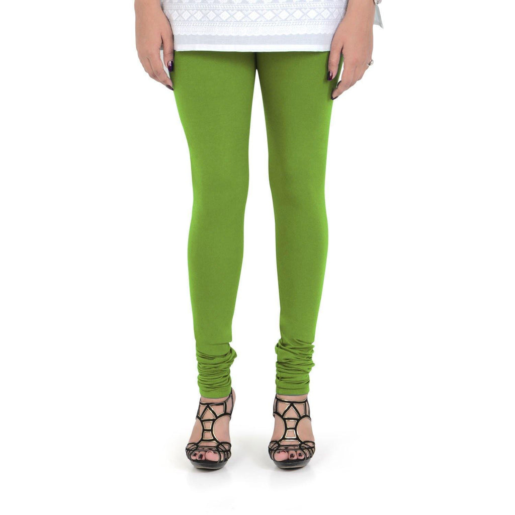 Vami Women's Cotton Stretchable Churidar Legging - Turtle Green - Bonjour Group