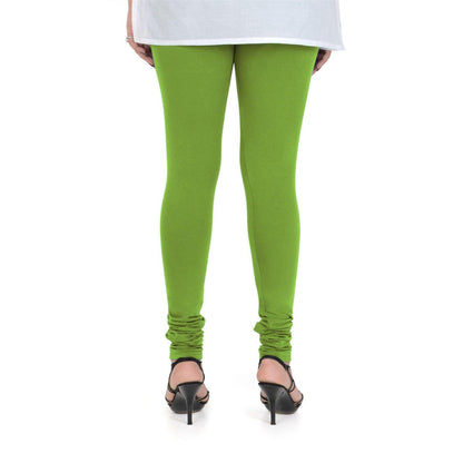 Vami Women's Cotton Stretchable Churidar Legging - Turtle Green - Bonjour Group