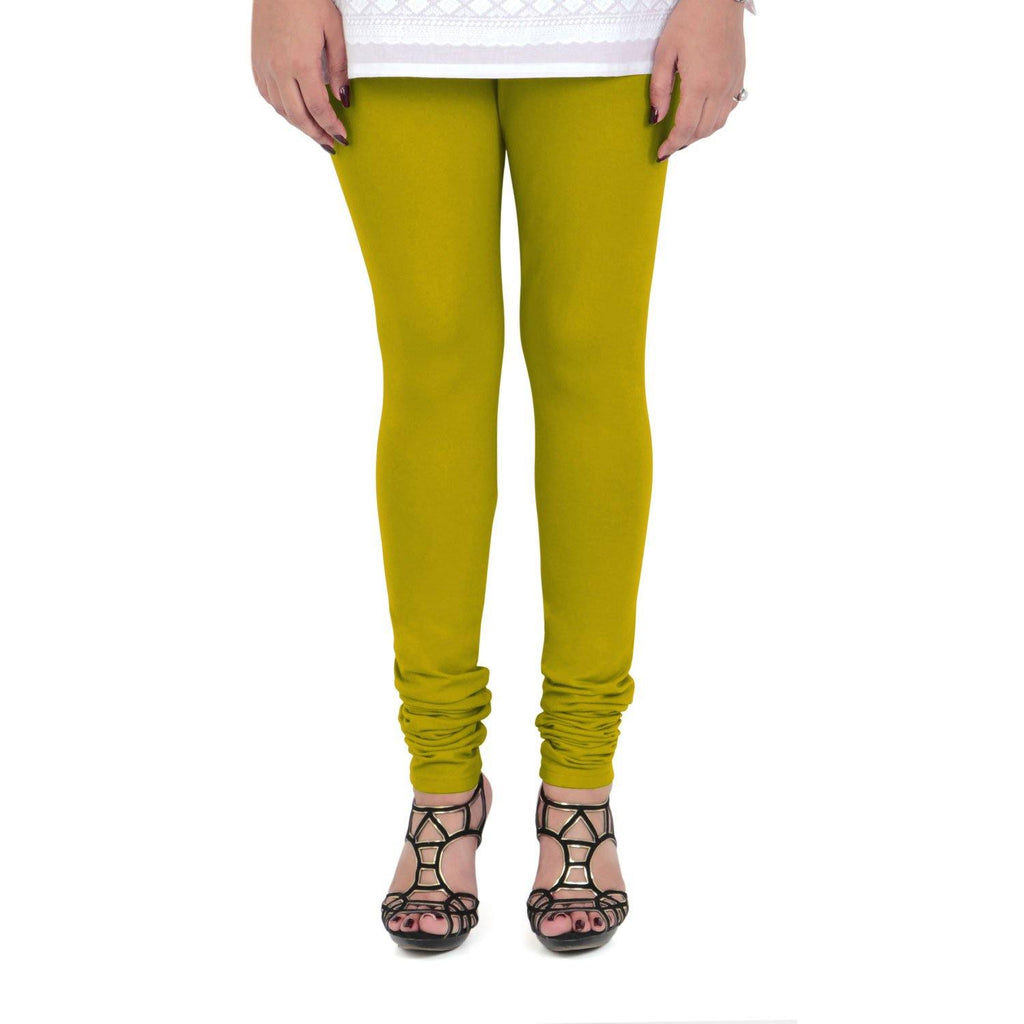 Vami Women's Cotton Stretchable Churidar Legging - Golden Palm - Bonjour Group