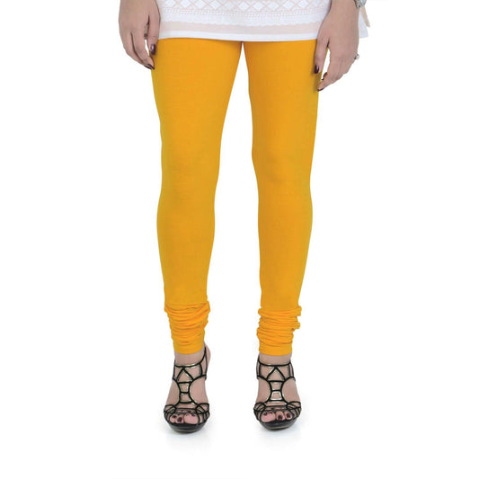 Vami Women's Cotton Stretchable Churidar Legging - Golden Glow - Bonjour Group