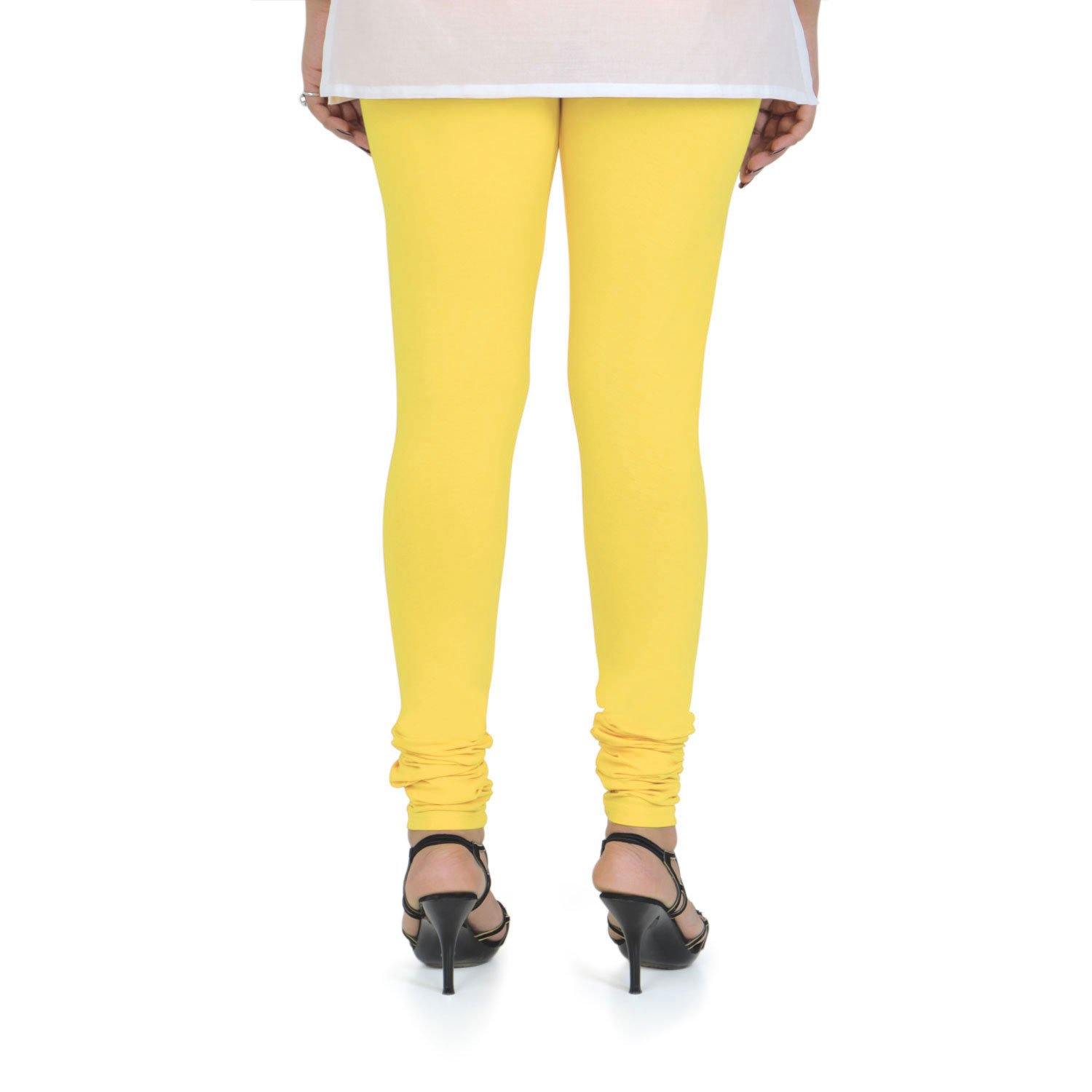 Vami Women's Cotton Stretchable Churidar Legging - Empire Yellow - Bonjour Group