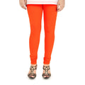 Women's Ultra Soft 4 Way Stretchable Plain Churidar Cotton Leggings - Jealous Orange