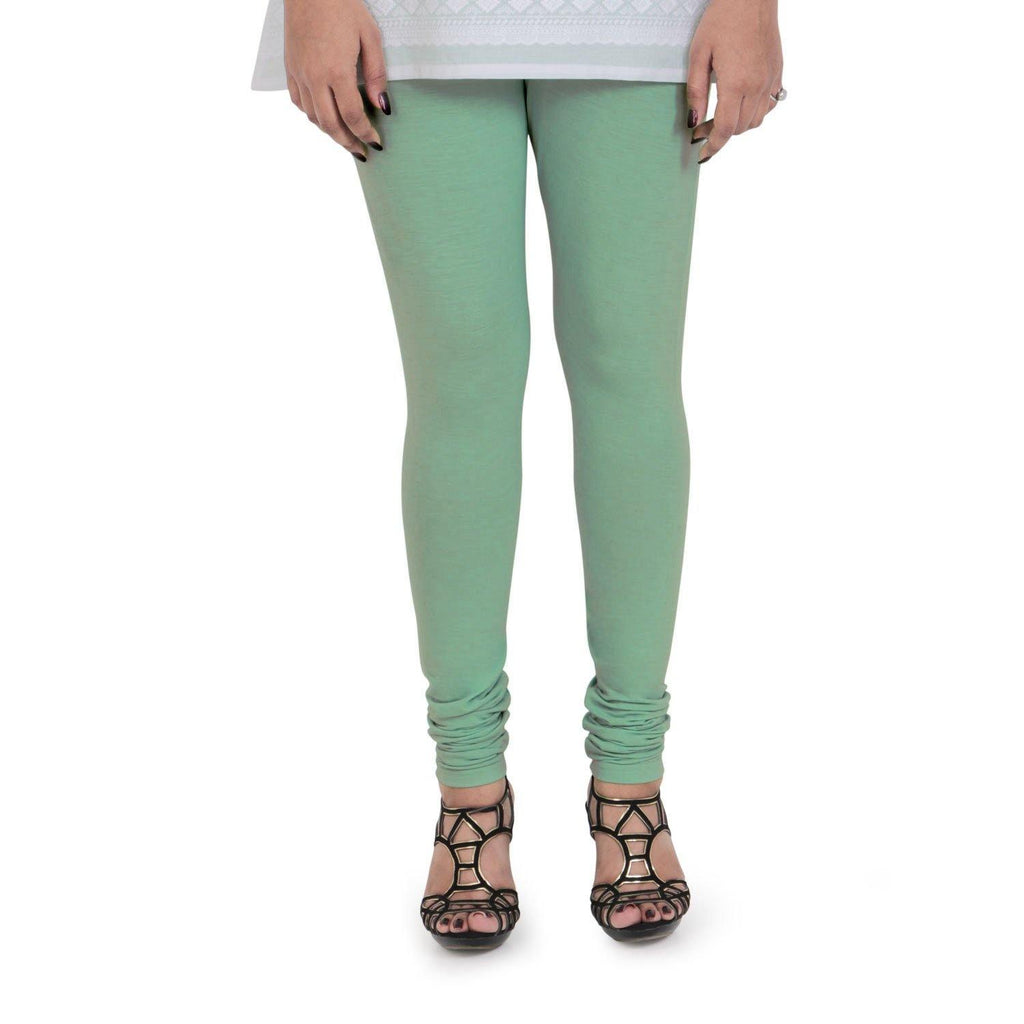 Vami Women's Cotton Stretchable Churidar Legging - Jolly Green - Bonjour Group
