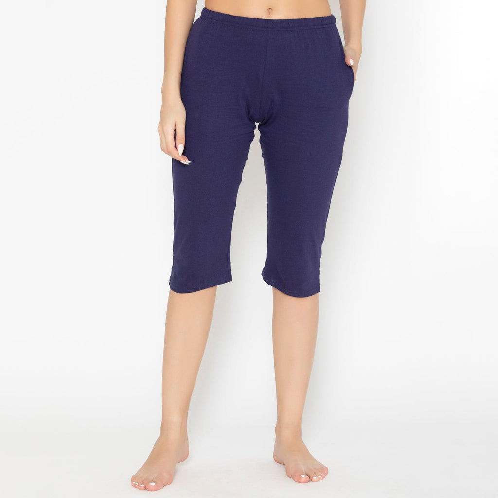 Women's Plain Knitted Capri 