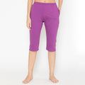 Women's Plain Knitted Capri - Purple