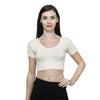 Vami Women's Cotton Stretchable Readymade Blouses - Butter Milk - Bonjour Group