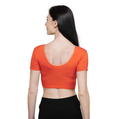 Vami Women's Cotton Stretchable Readymade Blouses - Fire - Bonjour Group