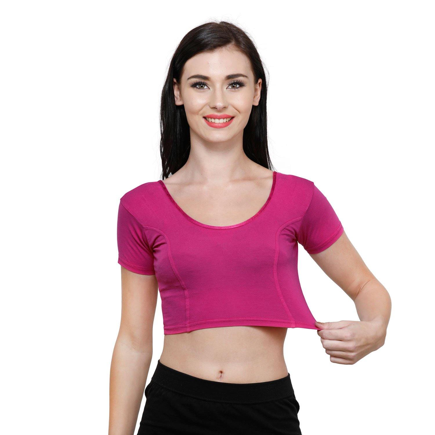 Vami Women's Cotton Stretchable Readymade Blouses - Fuchsia - Bonjour Group