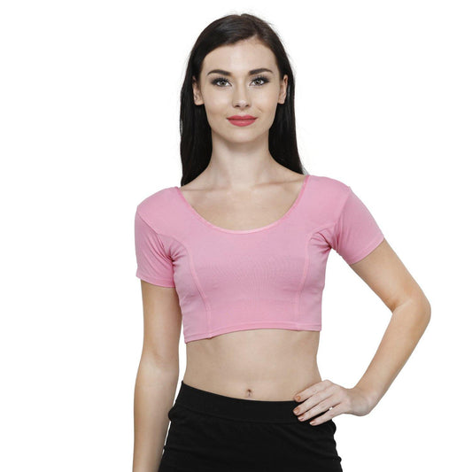 Vami Women's Cotton Stretchable Readymade Blouses - Light Pink - Bonjour Group