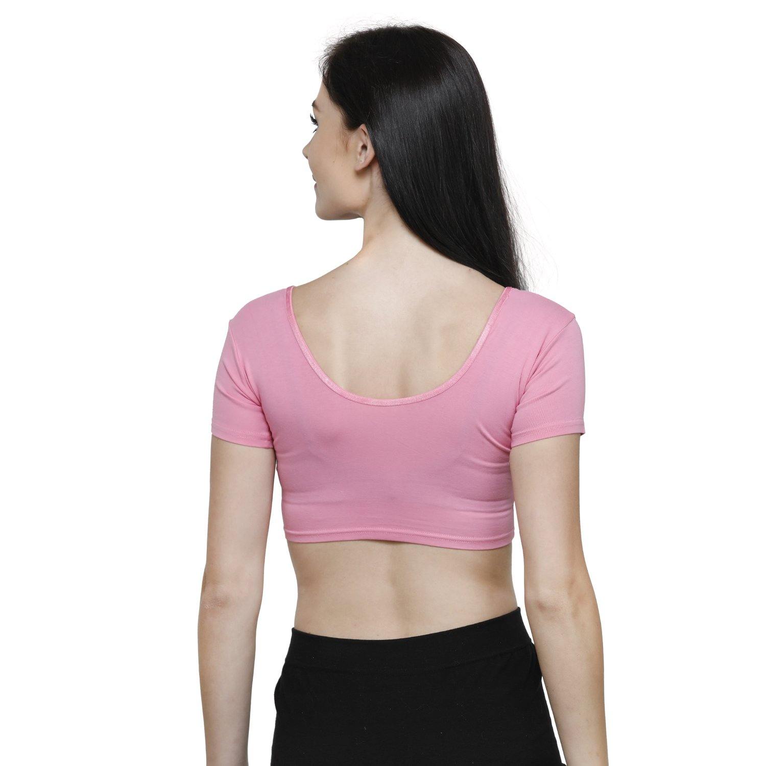 Vami Women's Cotton Stretchable Readymade Blouses - Light Pink - Bonjour Group