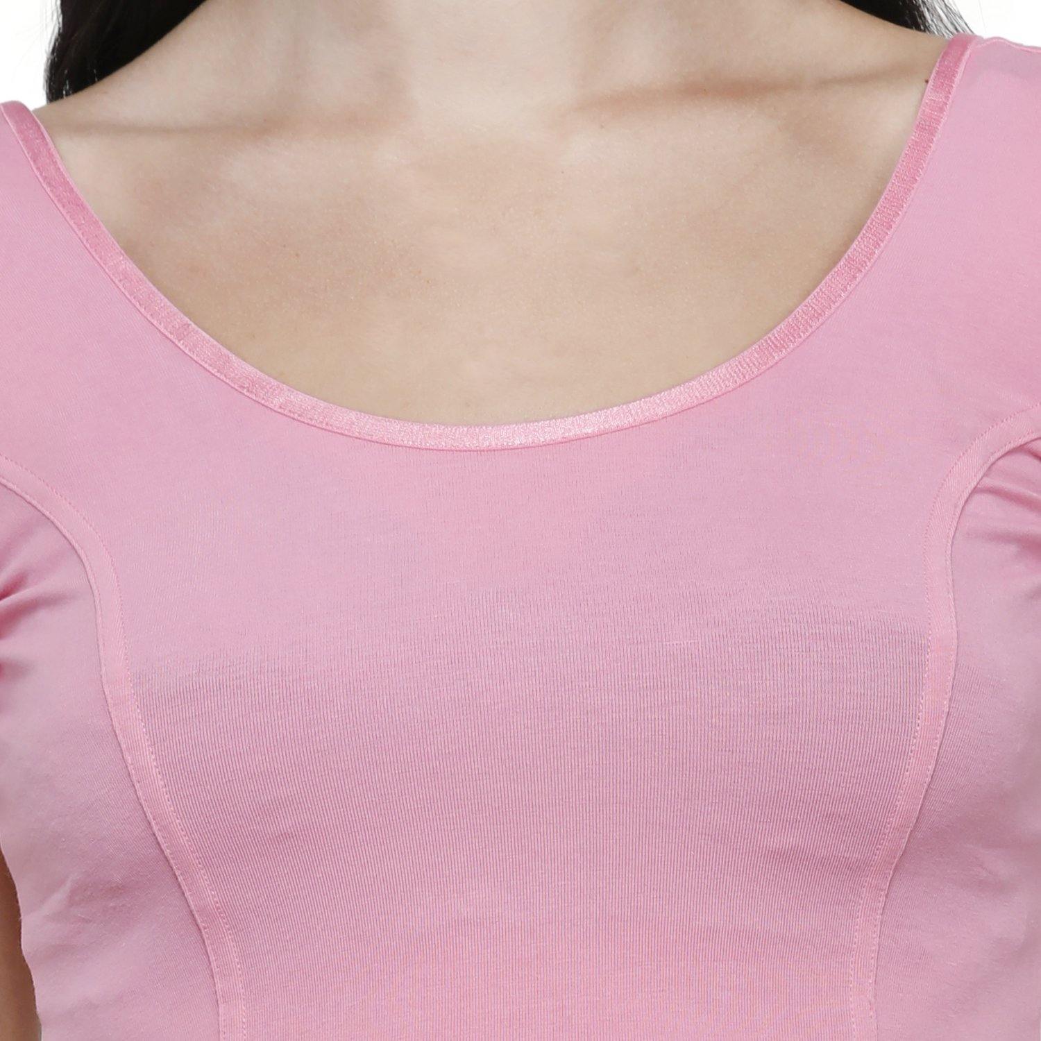 Vami Women's Cotton Stretchable Readymade Blouses - Light Pink - Bonjour Group