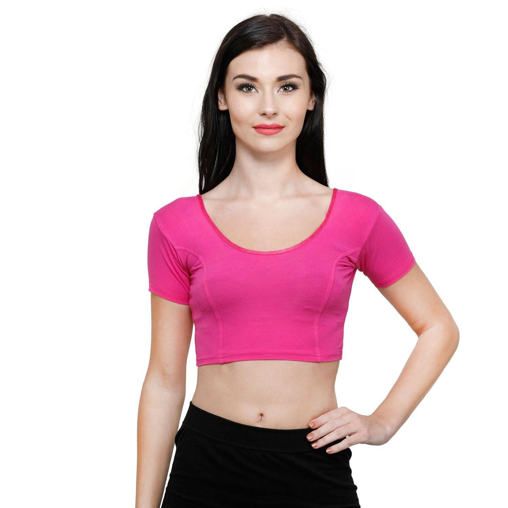 Vami Women's Cotton Stretchable Readymade Blouses - Magic Pink - Bonjour Group