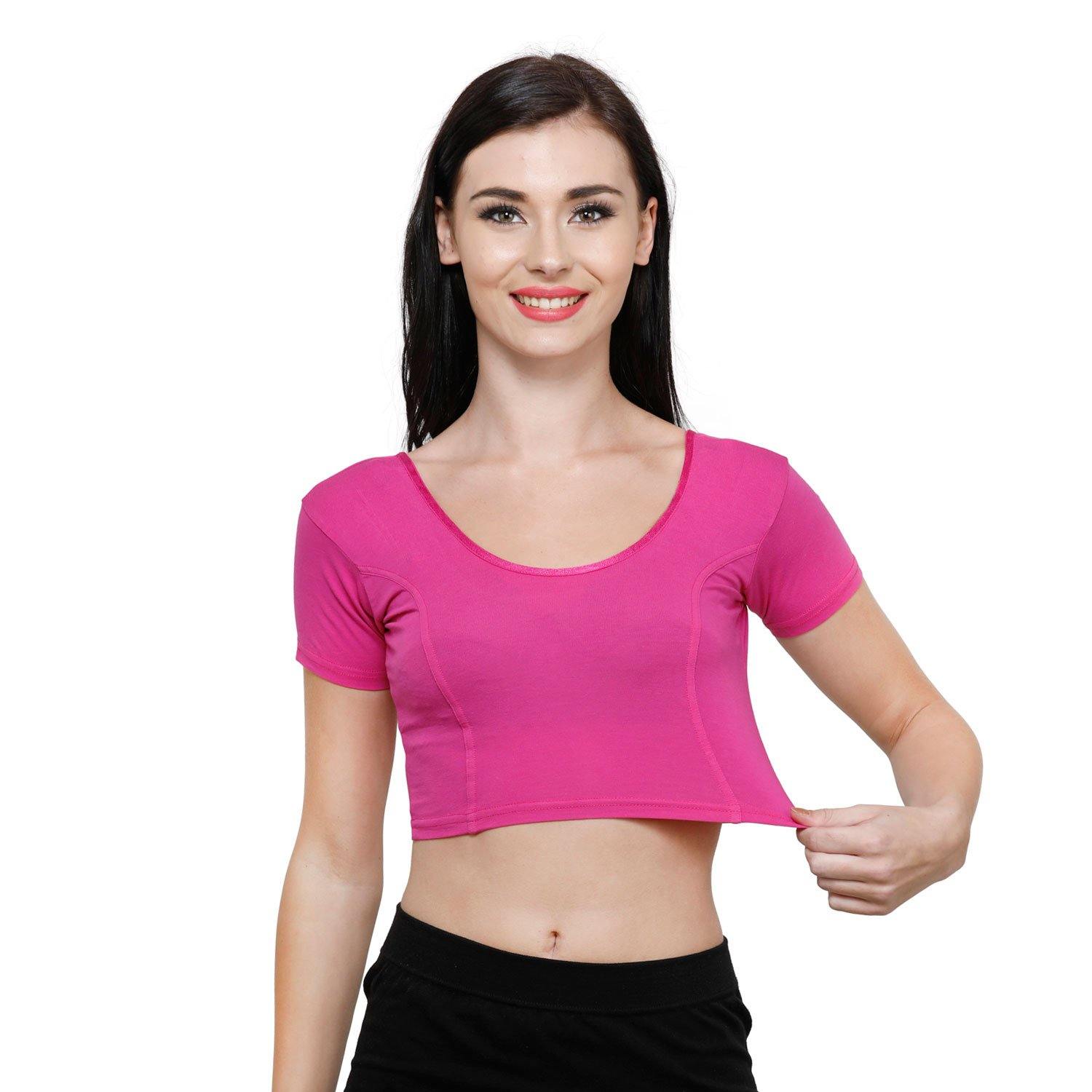 Vami Women's Cotton Stretchable Readymade Blouses - Magic Pink - Bonjour Group
