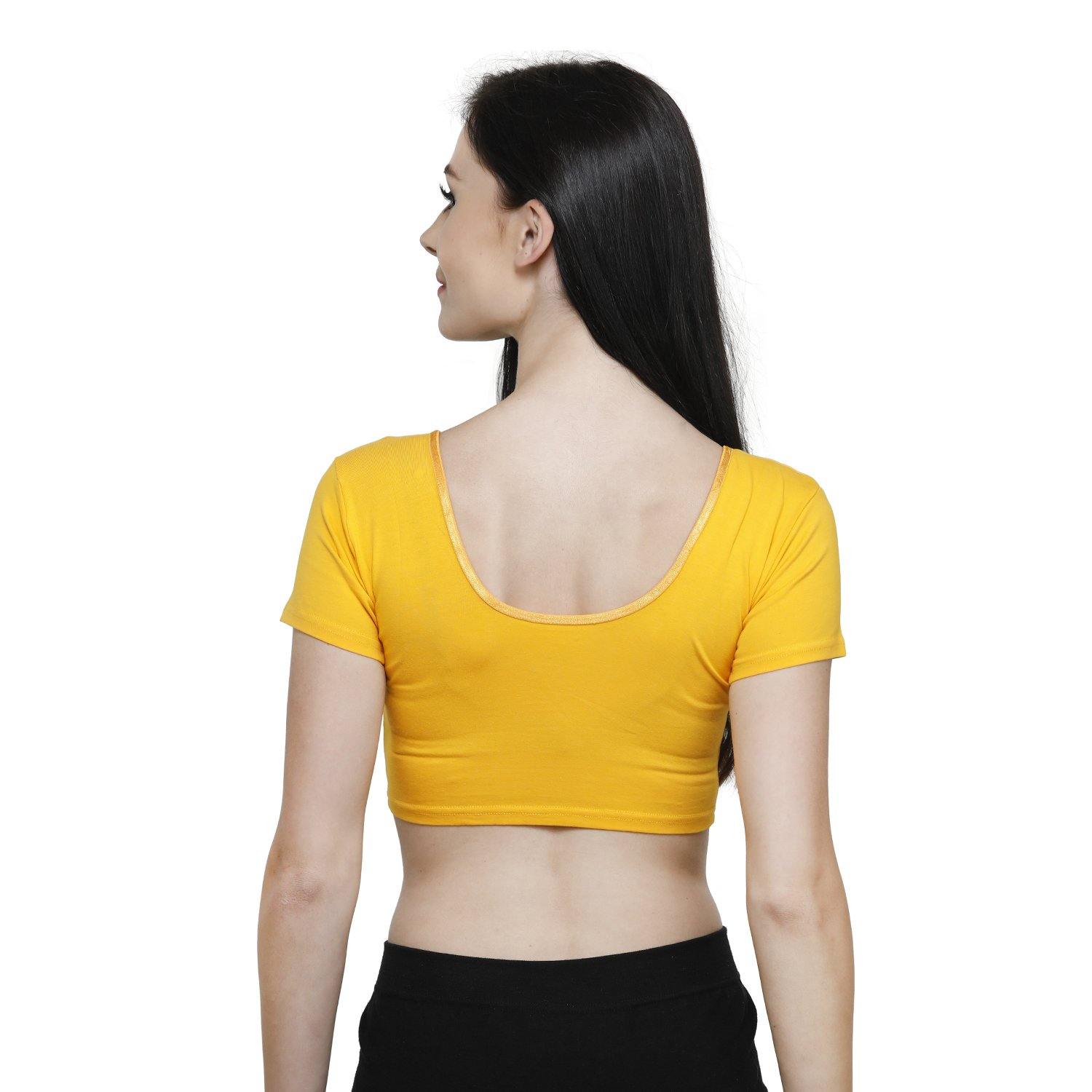 Vami Women's Cotton Stretchable Readymade Blouses - Marie gold - Bonjour Group