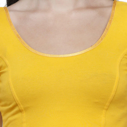 Vami Women's Cotton Stretchable Readymade Blouses - Marie gold - Bonjour Group