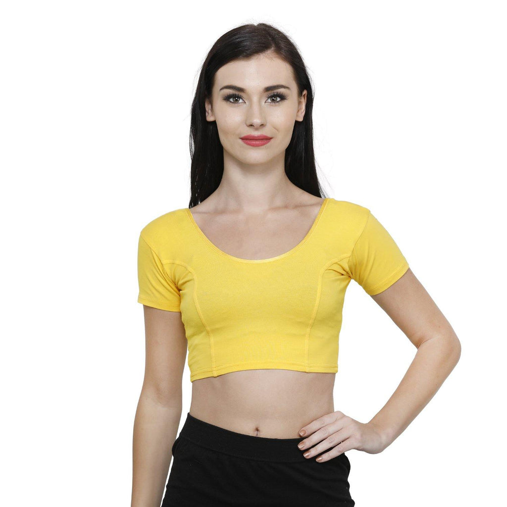 Vami Women's Cotton Stretchable Readymade Blouses - Sun Flower - Bonjour Group