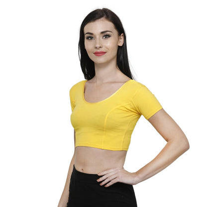 Vami Women's Cotton Stretchable Readymade Blouses - Sun Flower - Bonjour Group
