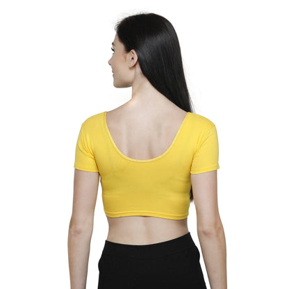 Vami Women's Cotton Stretchable Readymade Blouses - Sun Flower - Bonjour Group