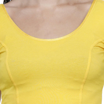 Vami Women's Cotton Stretchable Readymade Blouses - Sun Flower - Bonjour Group