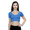 Vami Women's Cotton Stretchable Readymade Blouses - Turquoise - Bonjour Group