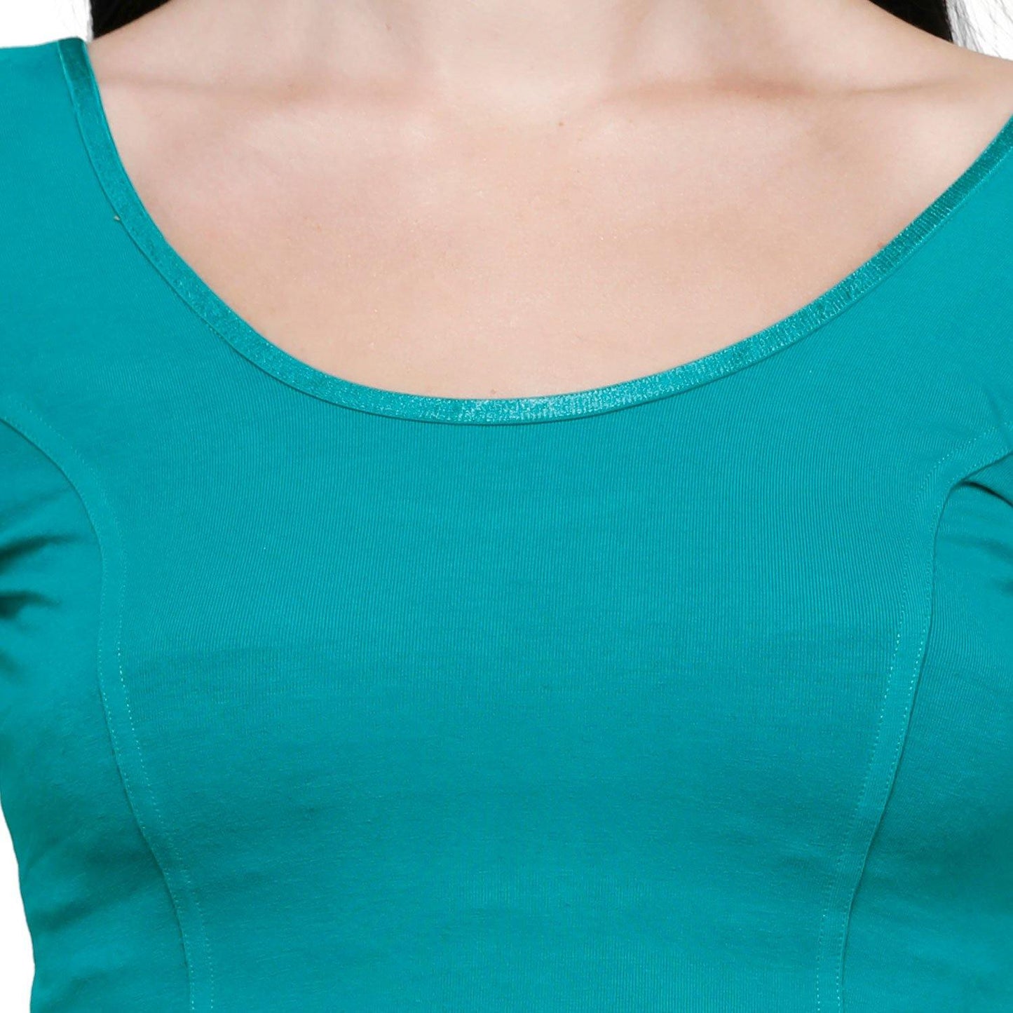 Vami Women's Cotton Stretchable Readymade Blouses - Water Green - Bonjour Group