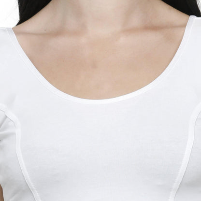 Vami Women's Cotton Stretchable Readymade Blouses - White - Bonjour Group