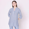 Women's Blue Color Printed Short Kurti