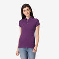 Women's Half Sleeve Polo T-Shirt - Dark Purple