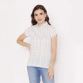 Women's Printed Half Sleeve Casual T-Shirt - White
