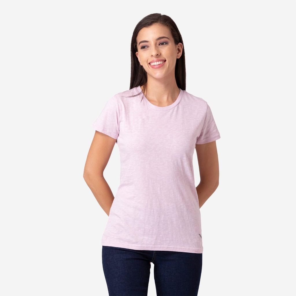 Ladies Plain Half Sleeve Round-Neck T-Shirt For Summer