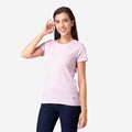 Women's Plain Half Sleeve Round-Neck T-Shirt For Summer - Lavender