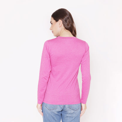 Women's Plain Cotton T-Shirt - Pink