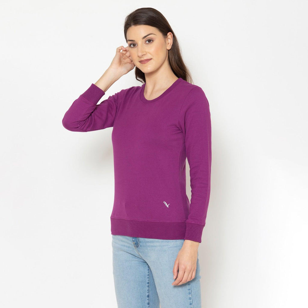 Women's Plain Casual Full Sleeve T-Shirt